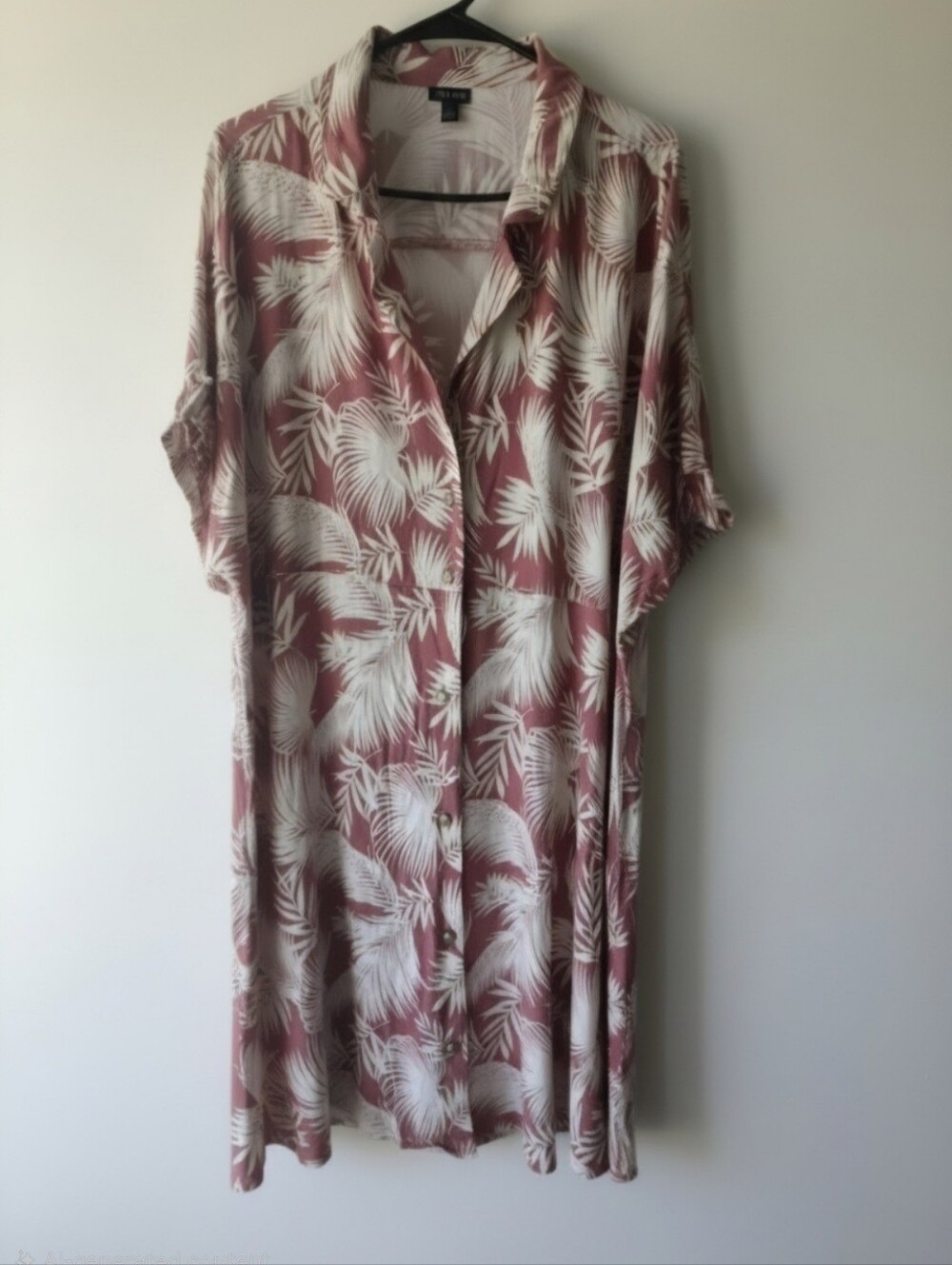 Torrid Palm Print Button Front Dress 5X Tropical Resort Boho Plus